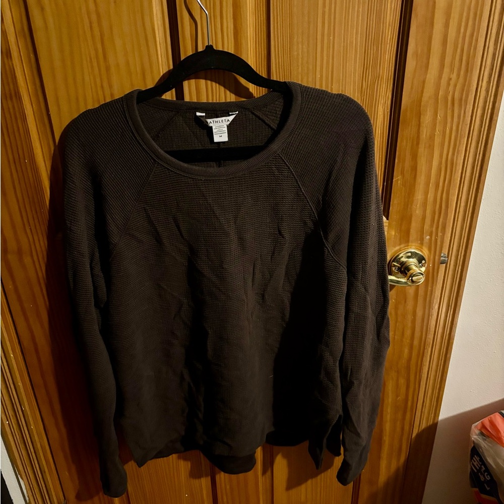 Athleta Coaster Luxe Recover Sweatshirt Truffle Medium